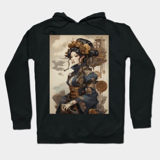 Ukiyo e style steampunk girl Hoodie